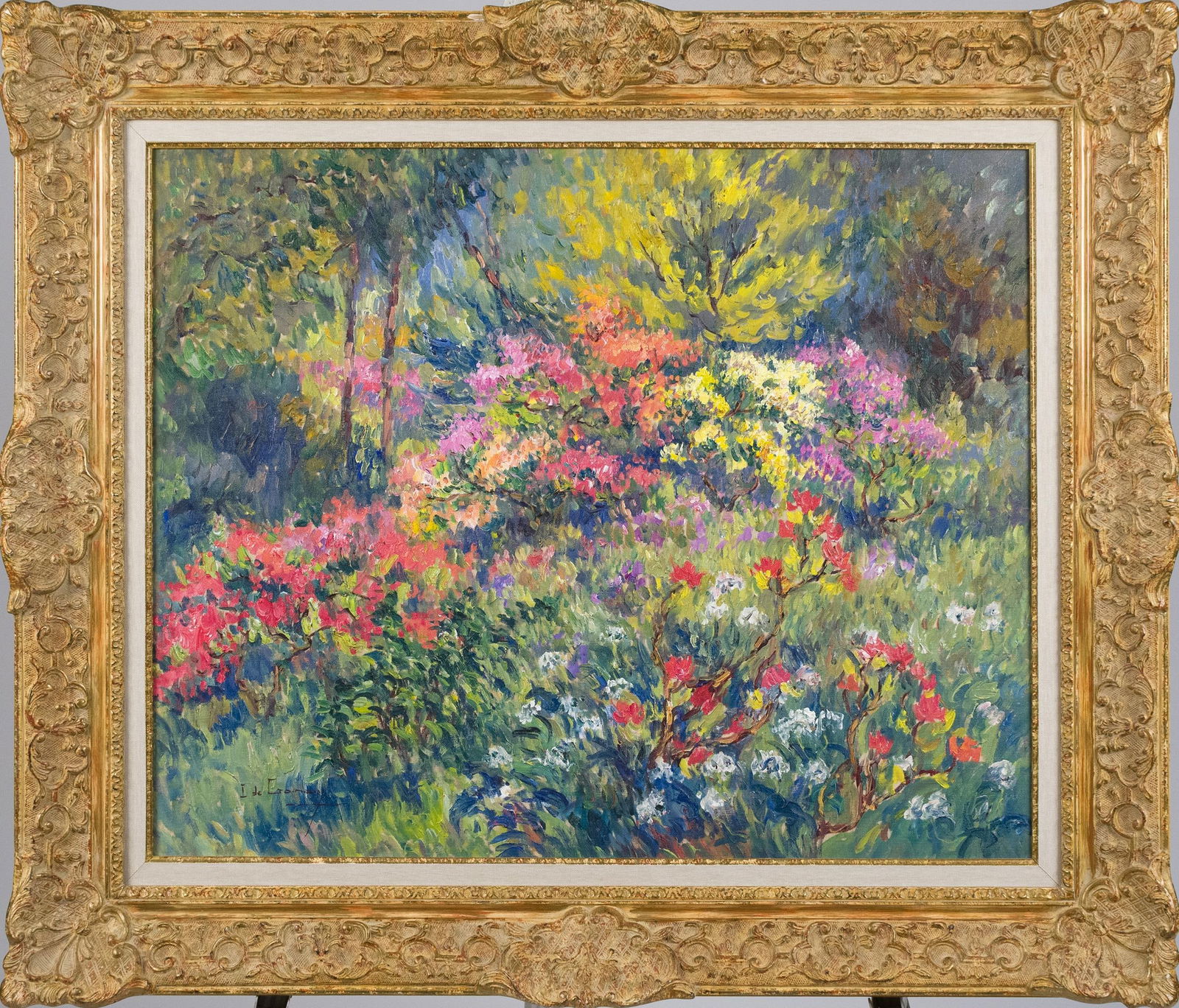 ISABELLE DE GANAY OIL ON CANVAS, FLORAL LANDSCAPE. (1 of 6)