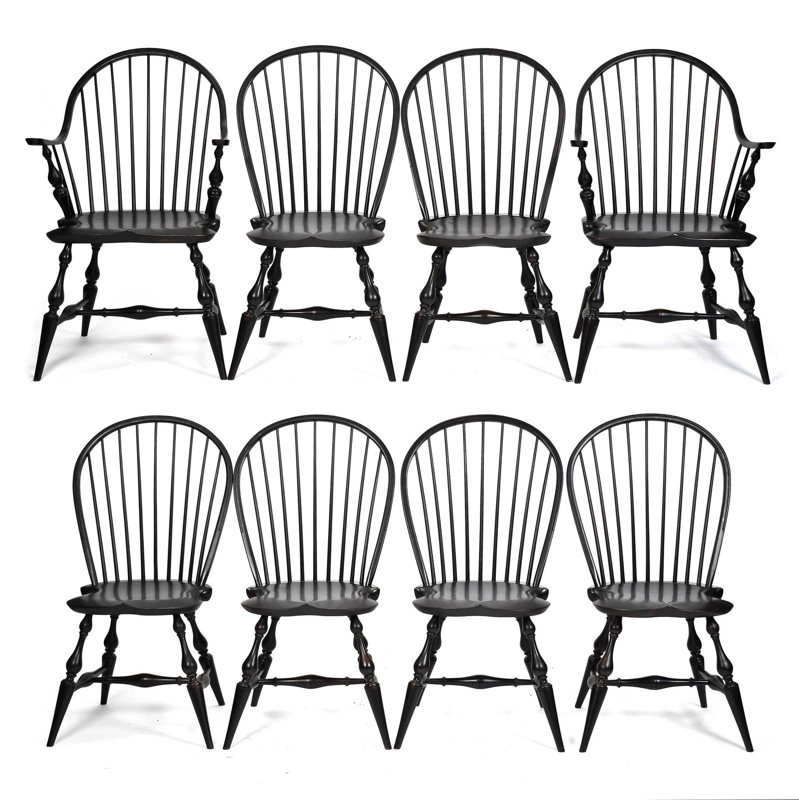 SET OF EIGHT DUNCAN TINGLEY WINDSOR STYLE CHAIRS. (1 of 9)