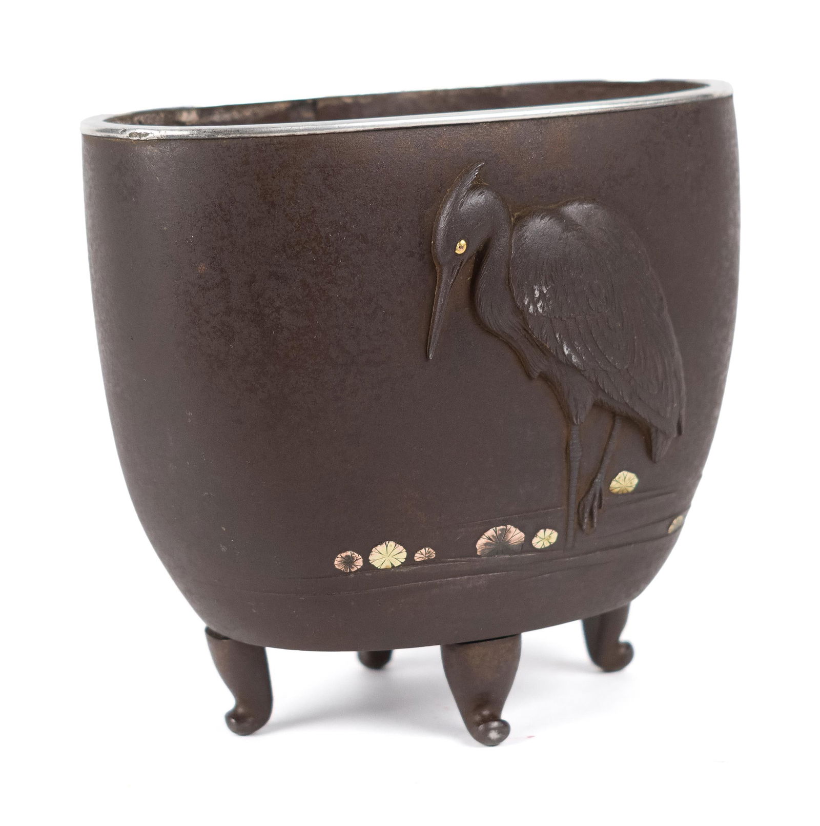 SIGNED ANTIQUE JAPANESE MIXED METAL VASE. (1 of 11)