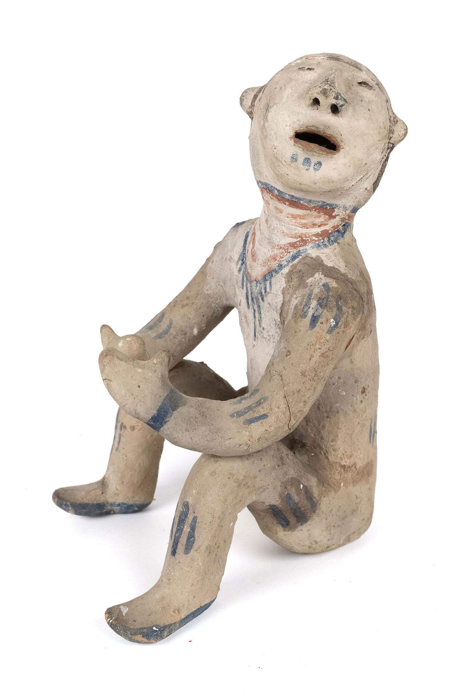 19TH C. PUEBLO INDIAN FIGURE OF A RAIN GOD. (1 of 9)