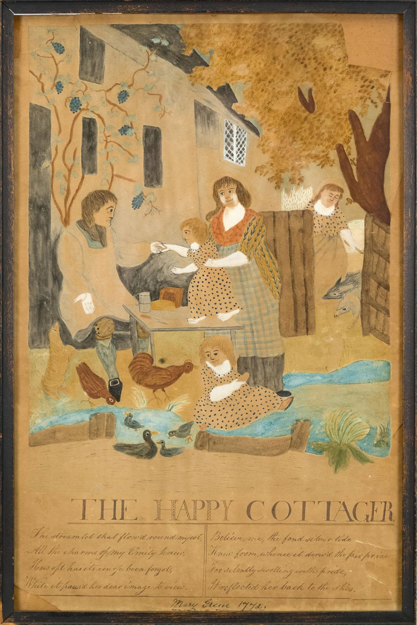 1772 MARY GREEN DRAWING, THE HAPPY COTTAGER. (1 of 5)