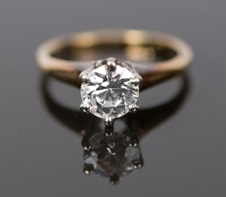 14K GOLD 1.0 CT. DIAMOND SOLITAIRE RING.