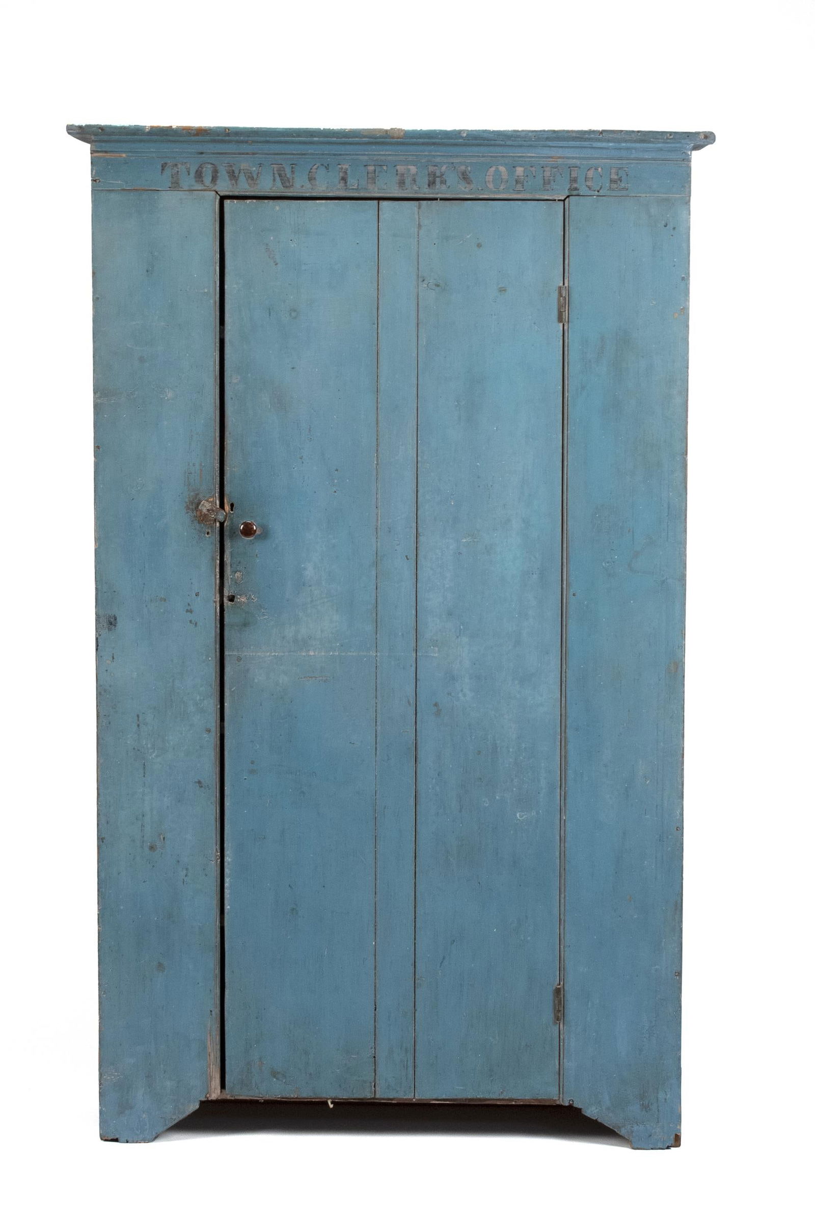 19TH C. NY TOWN CLERKS OFFICE FLOOR CUPBOARD. (1 of 11)