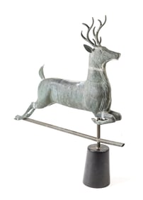 VINTAGE COPPER DEER WEATHERVANE.