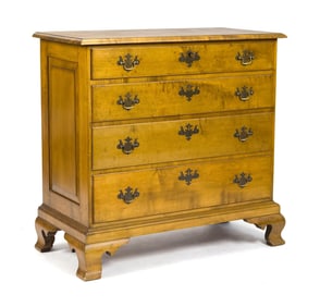 WALLACE NUTTING BRANDED MAPLE CHEST.