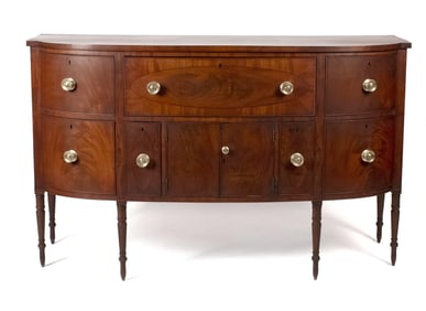 FEDERAL INLAID MAHOGANY SIDEBOARD, NEHEMIAH ADAMS.