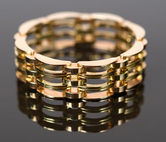 RETRO 14K ROSE & YELLOW GOLD BRACELET.