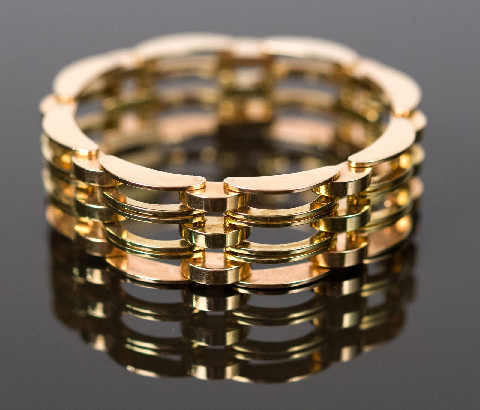 RETRO 14K ROSE & YELLOW GOLD BRACELET. (1 of 8)