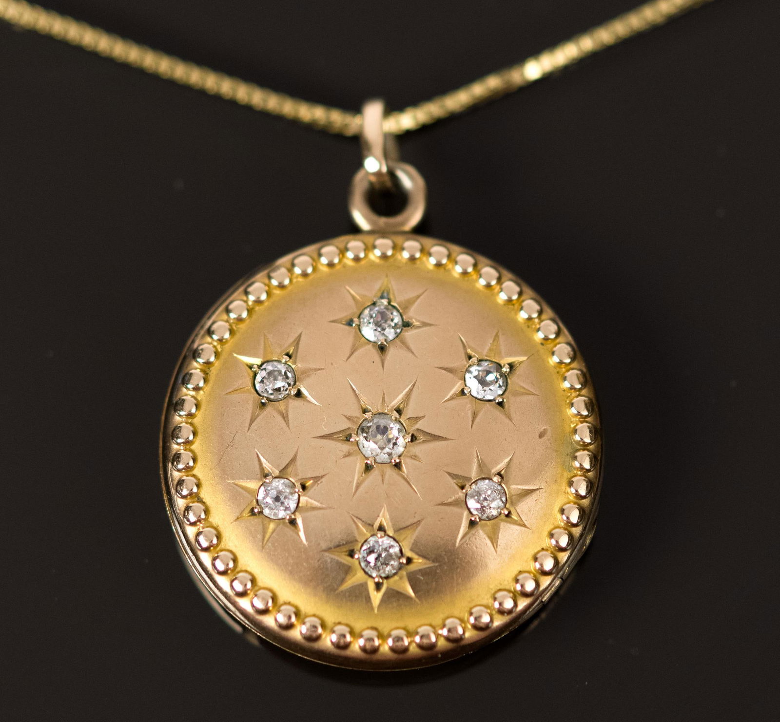 GOLD MASONIC & DIAMOND LOCKET W/ CUSTOM CHAIN. (1 of 9)