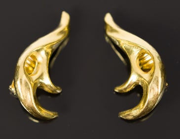 ILIAS LALOUNIS 18K GOLD CLIP EARRINGS, STYLE A21.