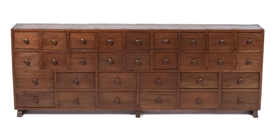 VINTAGE COUNTRY 30 DRAWER PINE APOTHECARY.