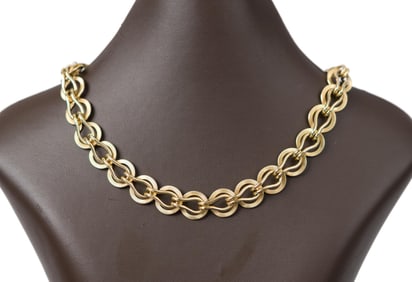 VINTAGE 14K YELLOW GOLD NECKLACE.