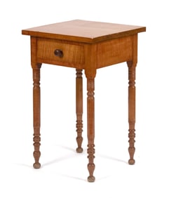 19TH C. TIGER MAPLE SHERATON STAND.