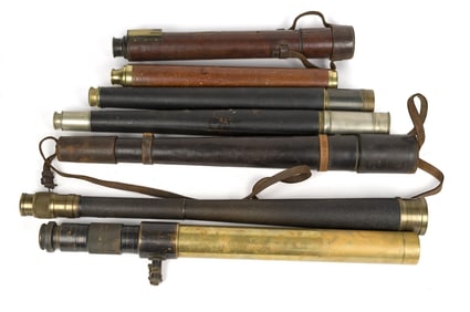 SEVEN ANTIQUE TELESCOPES