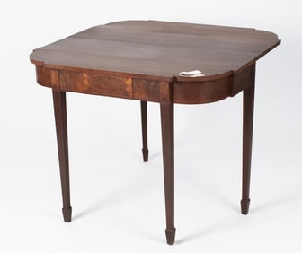 FEDERAL INLAID MAHOGANY CARD TABLE.