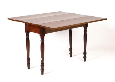 COUNTY FEDERAL BIRDSEYE MAPLE DROP LEAF TABLE.