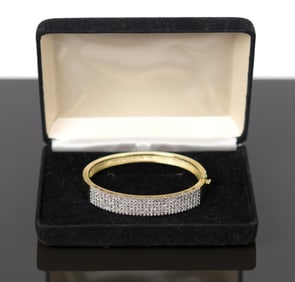 3.5 CTW DIAMOND 14K GOLD BRACELET.