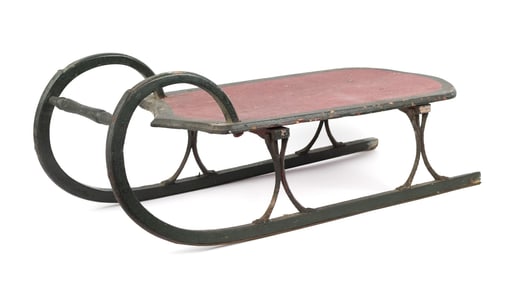 ANTIQUE HOBBY HORSE AND SLED, 2PCS