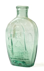 MASONIC ARCH AND EAGLE GLASS BOTTLE.