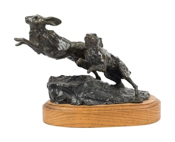 SHERRY SALARI-SANDER BRONZE, TWO RABBITS.