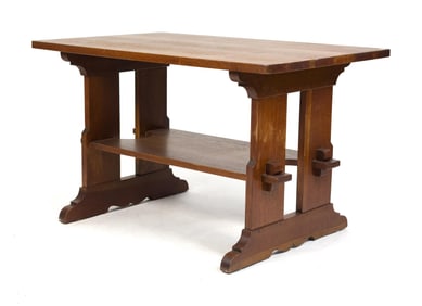 L & JG STICKLEY ARTS & CRAFTS OAK LIBRARY TABLE