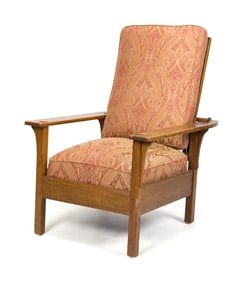 L. & J.G. STICKLEY OAK MORRIS CHAIR.