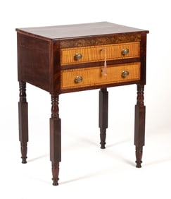 19TH C. AMERICAN TWO DRAWER STAND.