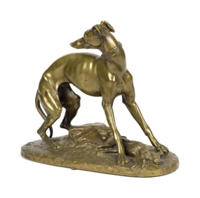 JEAN-FRANCOIS-THEODORE GECHTER BRONZE, GREYHOUND.