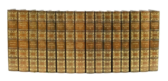 JAMES RUSSELL LOWELL COMPLETE WRITINGS FINE BINDINGS.