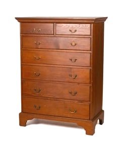 18TH C. CHIPPENDALE RI TALL CHEST.