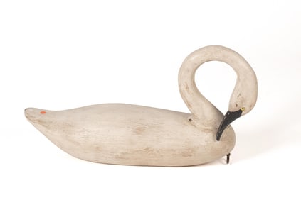 VINTAGE CARVED AND PAINTED SWAN.
