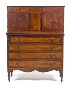 19TH C. AMERICAN FEDERAL INLAID LADIES SECRETARY.