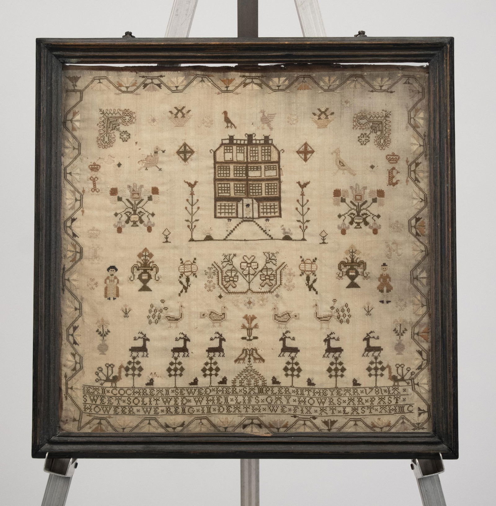 1781 NEEDLEWORK SAMPLER. (1 of 8)