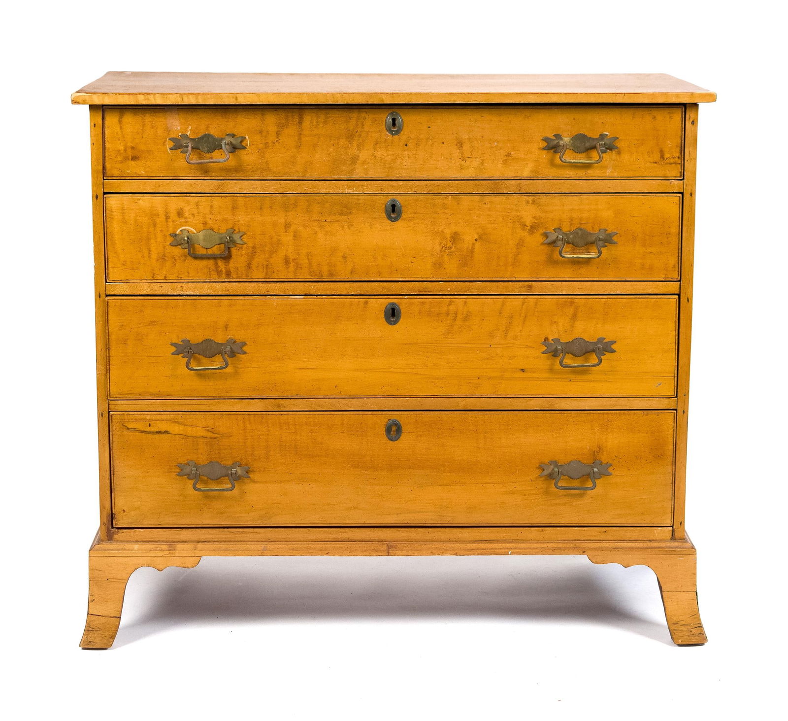 FEDERAL FIGURED MAPLE FOUR DRAWER CHEST. (1 of 10)