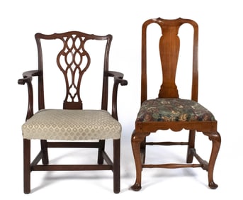 TWO 18TH C. CHAIRS.