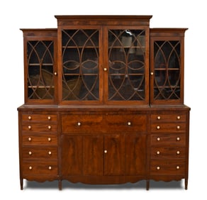 RARE AMERICAN FEDERAL MAHOGANY BREAKFRONT, CA. 1820