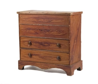 18TH C. GRAIN PAINTED TWO DRAWER BLANKET CHEST.