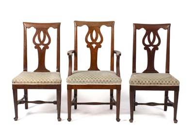 SET OF 6 LATE 19TH C. DINING CHAIRS.