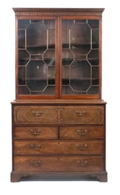 19TH C. ENGLISH GEORGIAN TWO PART SECRETARY