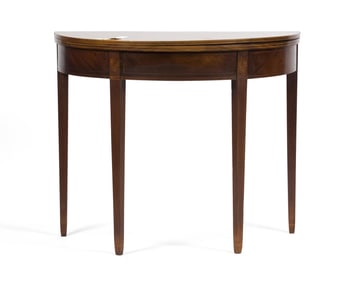 FEDERAL INLAID MAHOGANY DEMI LUNE TABLE.