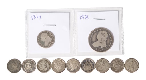 ELEVEN EARLY/MID 19TH C. AMERICAN COINS.