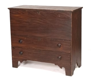 19TH C. NE GRAIN PAINTED BLANKET CHEST.