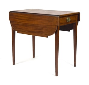 19TH C. FEDERAL NY MAHOGANY PEMBROKE TABLE