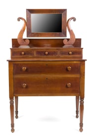 FEDERAL MAHOGANY DECK TOP DRESSING TABLE.