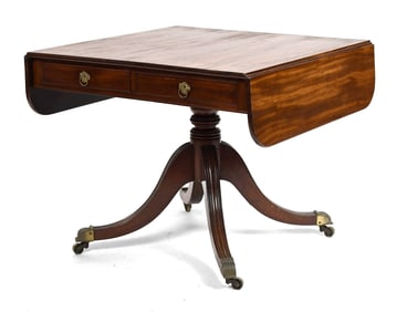 EARLY 19TH C. ENGLISH REGENCY LIBRARY TABLE.