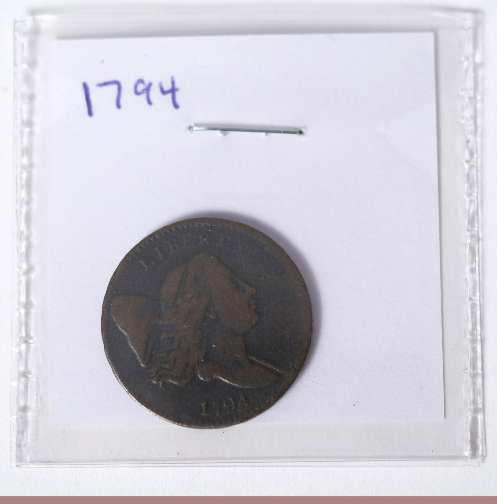 LATE 18TH C. AMERICAN HALF CENT COIN. (1 of 3)
