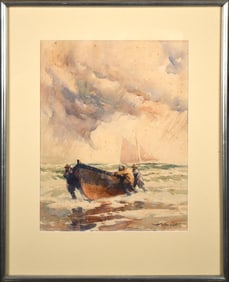 GORDON HOPE GRANT WATERCOLOR, COMING ASHORE.