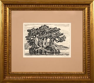BIRGER SANDZEN LITHOGRAPH, THE LITTLE ISLAND.