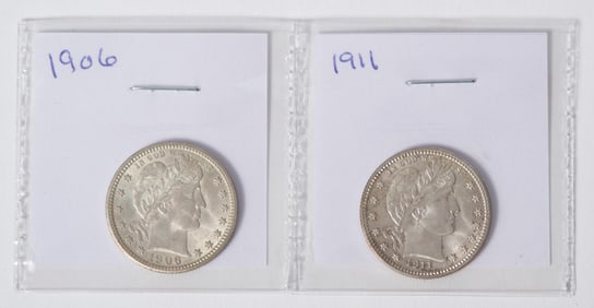 TWO EARLY 20TH C. AMERICAN BARBER QUARTERS.