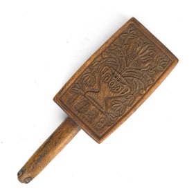 ANTIQUE HANDLED BUTTERPRINT, 1728.